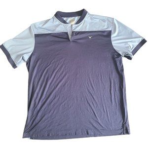 Callaway Polo Shirt Mens XL Opti-Dri Golf Golfer Lightweight Navy/Sky Blue MJ048